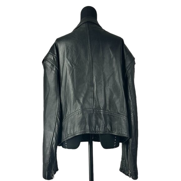 Black Biker Style Leather Jacket (Cosa Nova) - Picture 3 of 7